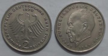 GERMANY Deutsche 2 MARK 1970 (USED)