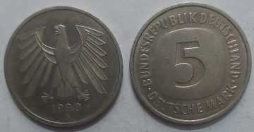 GERMANY Deutsche 5 MARK 1990  (USED)