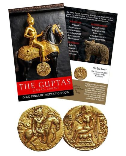 The Guptas - Gold Dinar (Horseman Type) Dynasty Gold-Plated Reproduction ATM card Type/Limited Edition
