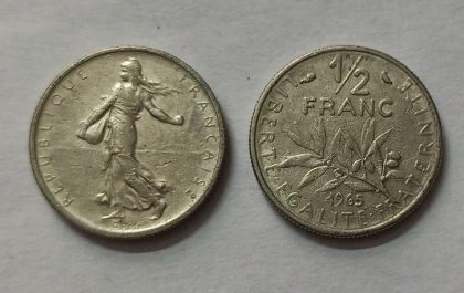 Half Franc 1965 Liberte Egalite Fraternite (used) | Indian Postage Stamps | Indian Coins | Old Indian Currency | Rare Indian Coins | Numismatic Collection India