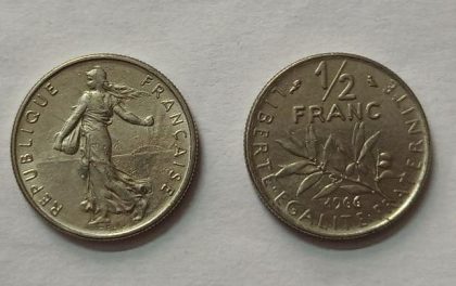 Half Franc 1966 Liberte Egalite Fraternite (used) | Indian Postage Stamps | Indian Coins | Old Indian Currency | Rare Indian Coins | Numismatic Collection India