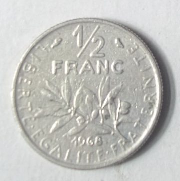 Half Franc 1968 Liberte Egalite Fraternite(used)