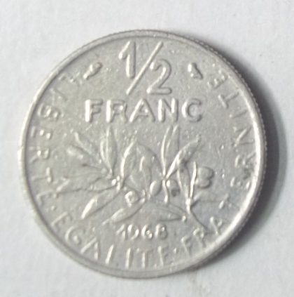Half Franc 1968 Liberte Egalite Fraternite(used) | Indian Postage Stamps | Indian Coins | Old Indian Currency | Rare Indian Coins | Numismatic Collection India
