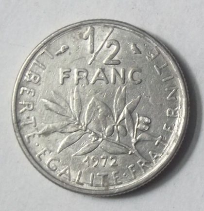Half Franc 1972 Liberte Egalite Fraternite(used) | Indian Postage Stamps | Indian Coins | Old Indian Currency | Rare Indian Coins | Numismatic Collection India