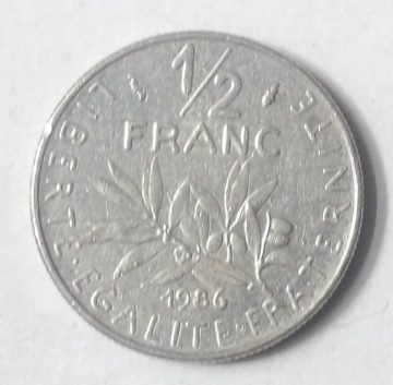 Half Franc 1986 Liberte Egalite Fraternite(used)