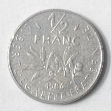Half Franc 1986 Liberte Egalite Fraternite(used)