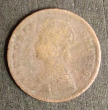 British India Coin Victoria Empress 1/12 Anna 1898_Used