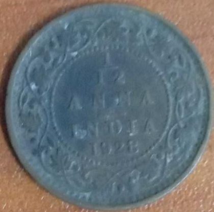 British India Coin GEORGE V-1 12TH ANNA1928(used)(COPPER) | Indian Postage Stamps | Indian Coins | Old Indian Currency | Rare Indian Coins | Numismatic Collection India