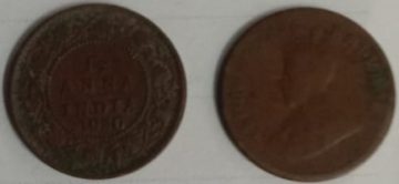 British India Coin GEORGE V-1 12th ANNA 1930(USED)(COPPER)