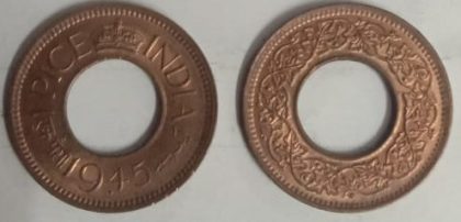 British India Coin GEORGE VI-1 PICE1945(used)(COPPER) | Indian Postage Stamps | Indian Coins | Old Indian Currency | Rare Indian Coins | Numismatic Collection India