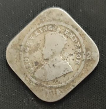 British India Coin GEORGE V -2 ANNA 1920(used)  (Copper Nickle)