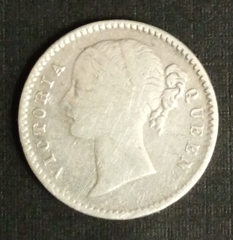 British India Coin Victoria Queen 1/4 Rupee 1840_Used SILVER COIN - Image 2