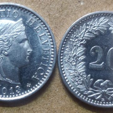 SWITZERLAND20 Rappen 2013 Confoederatio Helvetica (used)