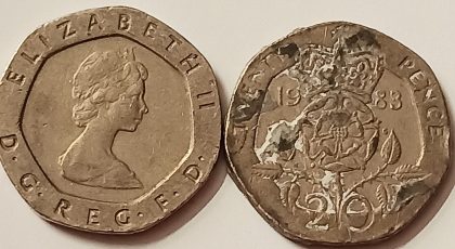 20 Pence Elizabeth II 1983  (used) | Indian Postage Stamps | Indian Coins | Old Indian Currency | Rare Indian Coins | Numismatic Collection India