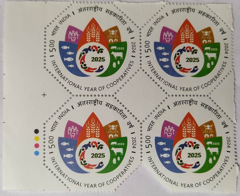 International Year of Cooperatives Rs.5 (Block of 4 TL Stamp)