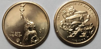 USA Innovation  Dollar coin-INDIANA  2023 'P Mint' UNC | Indian Postage Stamps | Indian Coins | Old Indian Currency | Rare Indian Coins | Numismatic Collection India