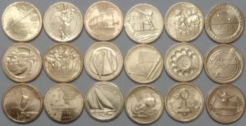Set of 18 innovation Dollar Coin 'P' Mint