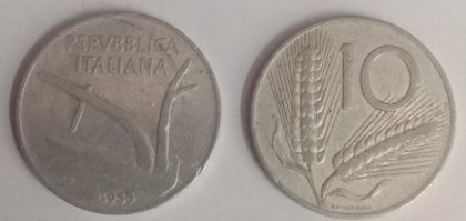 ITALY 10 LIRE 1955 Aluminium Coin (used) | Indian Postage Stamps | Indian Coins | Old Indian Currency | Rare Indian Coins | Numismatic Collection India