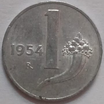ITALY 1 LIRE 1954 (used) Old Foreign Coins | Rare Foreign Coins | Numismatic Collection