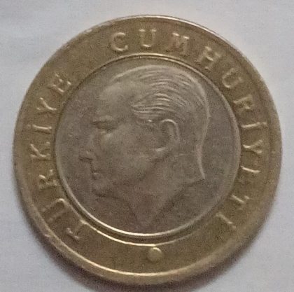 TURKEY 1 TURK LIRASI 2018(used) | Indian Postage Stamps | Indian Coins | Old Indian Currency | Rare Indian Coins | Numismatic Collection India - Image 2