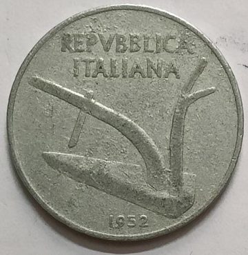 ITALY 10 Lire Coin 1952 (used)