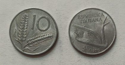 ITALY 10 LIRE 1970 Aluminium Coin (used) | Indian Postage Stamps | Indian Coins | Old Indian Currency | Rare Indian Coins | Numismatic Collection India