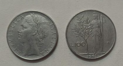 ITALY 100 LIRE 1962 (used) | Indian Postage Stamps | Indian Coins | Old Indian Currency | Rare Indian Coins | Numismatic Collection India