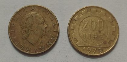ITALY 200 LIRE 1979 (used) | Indian Postage Stamps | Indian Coins | Old Indian Currency | Rare Indian Coins | Numismatic Collection India