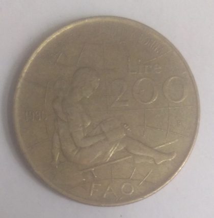 ITALY 200 LIRE 1980 (used) | Indian Postage Stamps | Indian Coins | Old Indian Currency | Rare Indian Coins | Numismatic Collection India - Image 2