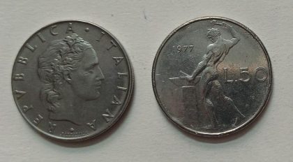 ITALY 50 LIRE 1977  (used) | Indian Postage Stamps | Indian Coins | Old Indian Currency | Rare Indian Coins | Numismatic Collection India