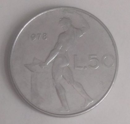 ITALY 50 LIRE 1978 (used) | Indian Postage Stamps | Indian Coins | Old Indian Currency | Rare Indian Coins | Numismatic Collection India - Image 2