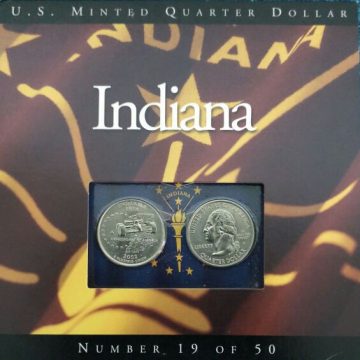 United States Quarter Dollar Indiana State 2 Coins (# 19/50) UNC
