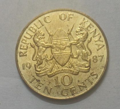 KENYA 10 CENT 1987 (used) | Indian Postage Stamps | Indian Coins | Old Indian Currency | Rare Indian Coins | Numismatic Collection India - Image 2