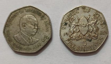 KENYA 5 SHILLING 1985 (used) | Indian Postage Stamps | Indian Coins | Old Indian Currency | Rare Indian Coins | Numismatic Collection India