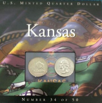 United States Quarter Dollar Kansas State 2 Coins (# 34/50) UNC
