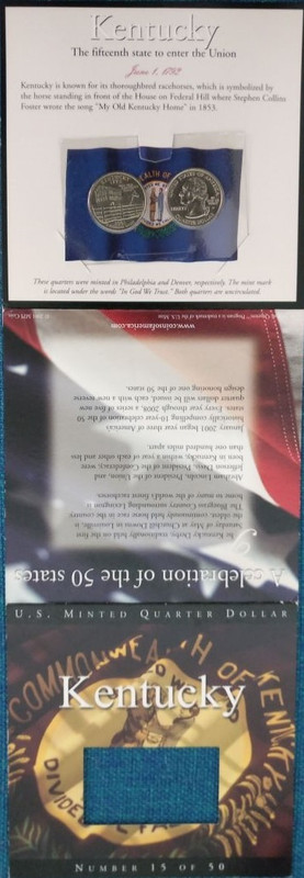 United States Quarter Dollar Kentucky State 2 Coins (# 15/50) UNC - Image 3