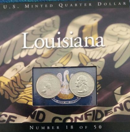 United States Quarter Dollar Louisiana State 2 Coins (# 18/50) UNC | Indian Postage Stamps | Indian Coins | Old Indian Currency | Rare Indian Coins | Numismatic Collection India