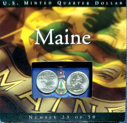 United States Quarter Dollar Maine State 2 Coins (# 23/50) UNC | Indian Postage Stamps | Indian Coins | Old Indian Currency | Rare Indian Coins | Numismatic Collection India