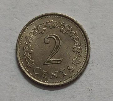 MALTA 2 CENTS 1977 (used)