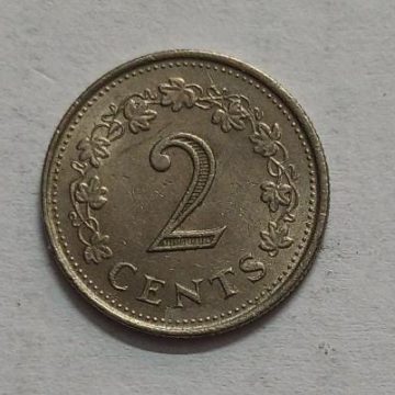 MALTA 2 CENTS 1977 (used)