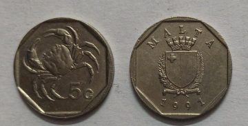 MALTA 5 CENTS 1991  (used)
