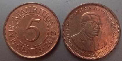 MAURITIUS 5 CENTS 2012 (used) | Indian Postage Stamps | Indian Coins | Old Indian Currency | Rare Indian Coins | Numismatic Collection India