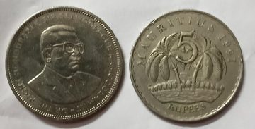 MAURITIUS 5 RUPEE 1991 (used)