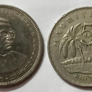 MAURITIUS 5 RUPEE 1991 (used)