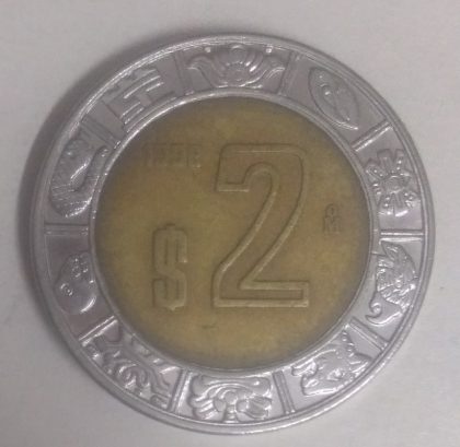 MEXICO 2 DOLLAR 1998(used) | Indian Postage Stamps | Indian Coins | Old Indian Currency | Rare Indian Coins | Numismatic Collection India