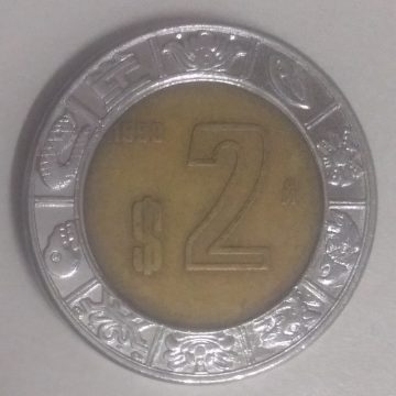 MEXICO 2 DOLLAR 1999(used)