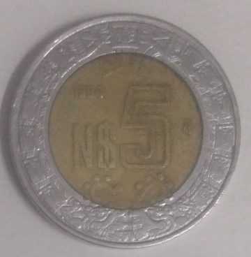 MEXICO 5 DOLLAR 1994(used)