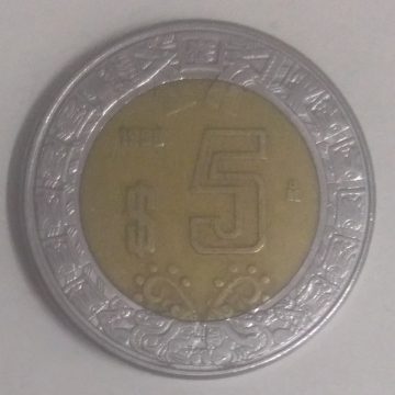 MEXICO 5 DOLLAR 1998(used)