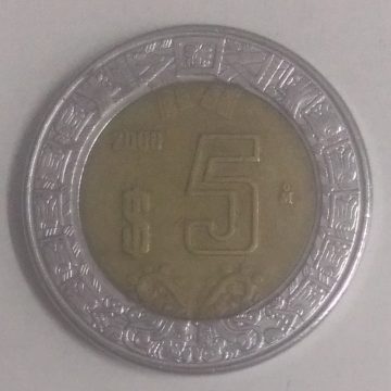 MEXICO 5 DOLLAR 2000(used)