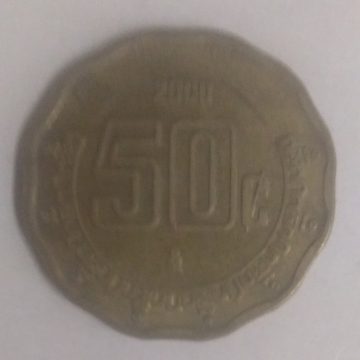 MEXICO 50 CENTS 2000(used)